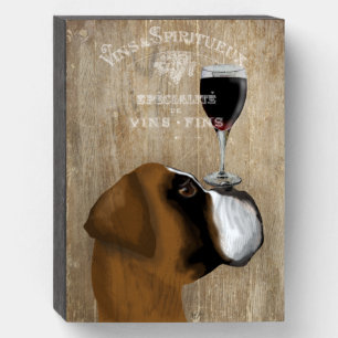 Dog Au Vin Boxer Wooden Box Sign