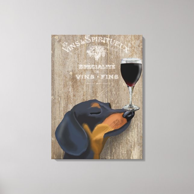 Dog Au Vin Dachshund 2 Canvas Print (Front)