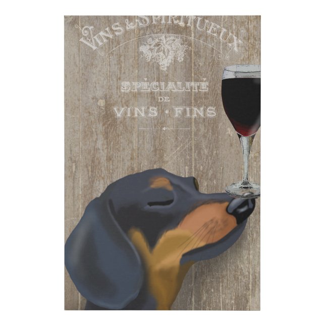 Dog Au Vin Dachshund Faux Canvas Print (Front)