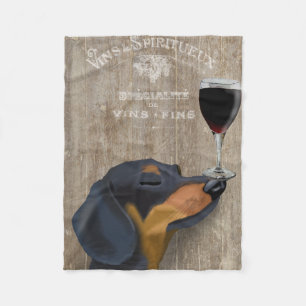 Dog Au Vin Dachshund Fleece Blanket