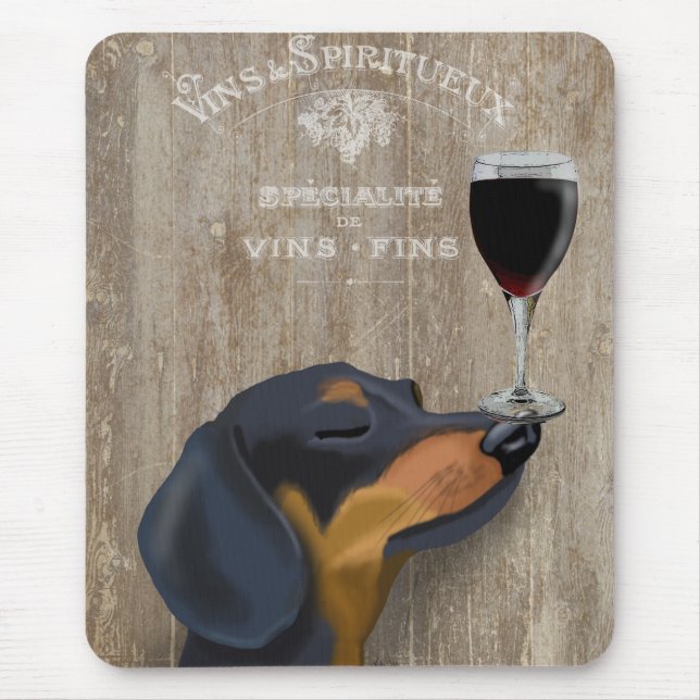 Dog Au Vin Dachshund Mouse Pad (Front)
