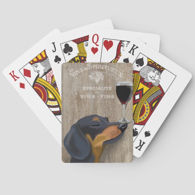 Dog Au Vin Dachshund Poker Cards (Back)