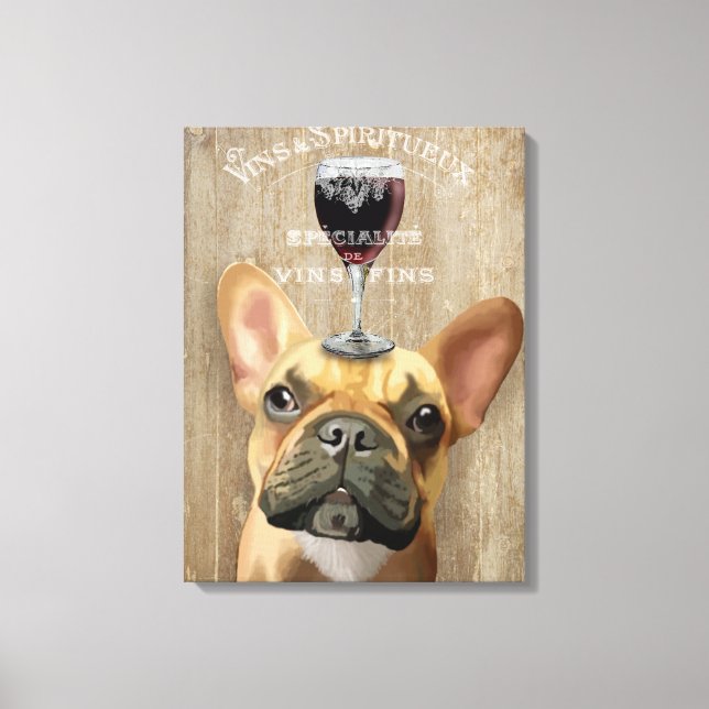 Dog Au Vin, French Bulldog Canvas Print (Front)