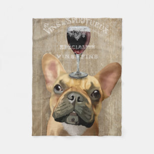 Dog Au Vin, French Bulldog Fleece Blanket