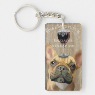 Dog Au Vin, French Bulldog Keychain