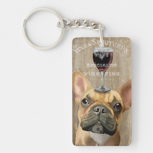 Dog Au Vin, French Bulldog Keychain (Front)