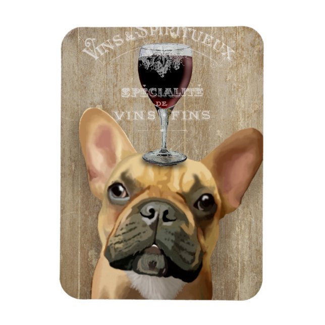 Dog Au Vin, French Bulldog Magnet (Vertical)