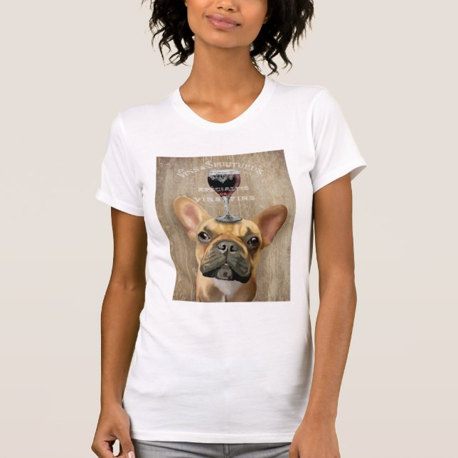 Dog Au Vin, French Bulldog T-Shirt (Front)
