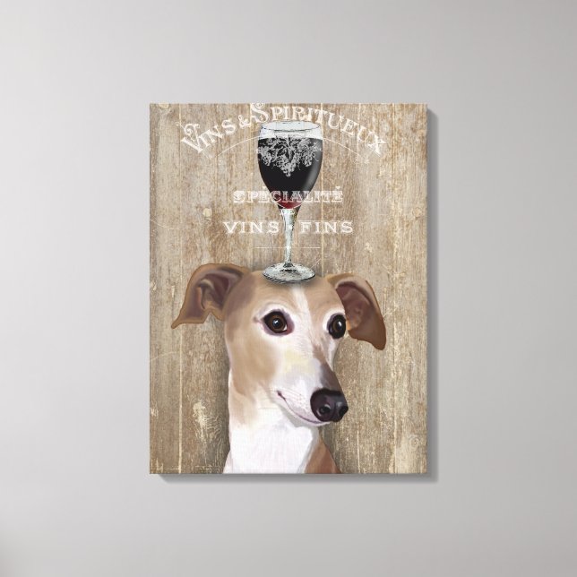 Dog Au Vin Greyhound Canvas Print (Front)