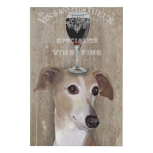 Dog Au Vin Greyhound Faux Canvas Print