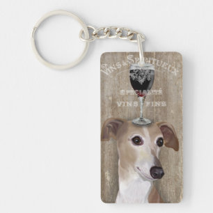 Dog Au Vin Greyhound Keychain