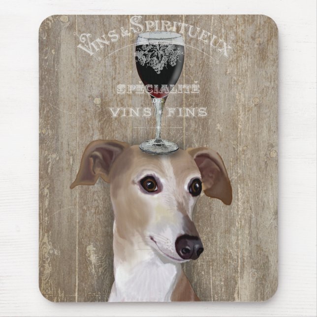 Dog Au Vin Greyhound Mouse Pad (Front)