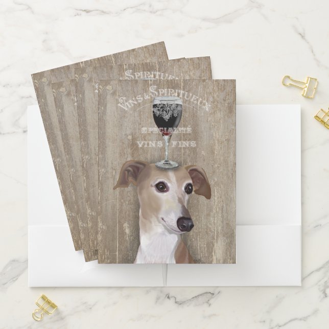Dog Au Vin Greyhound Pocket Folder (In Situ)