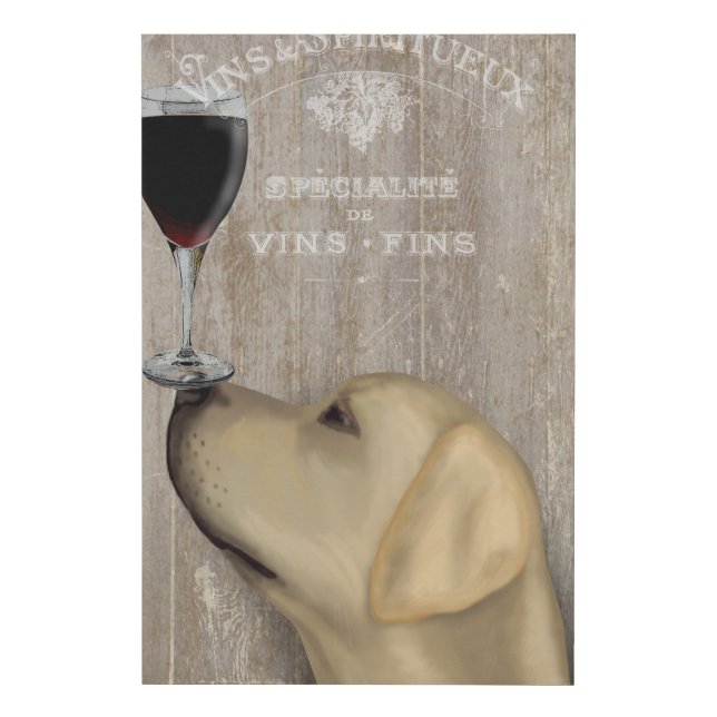 Dog Au Vin Yellow Labrador Faux Canvas Print (Front)