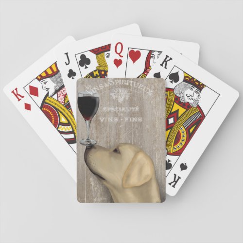 Dog Au Vin Yellow Labrador Poker Cards