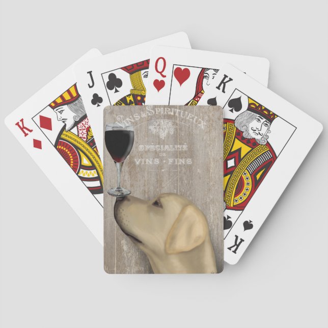 Dog Au Vin Yellow Labrador Poker Cards (Back)