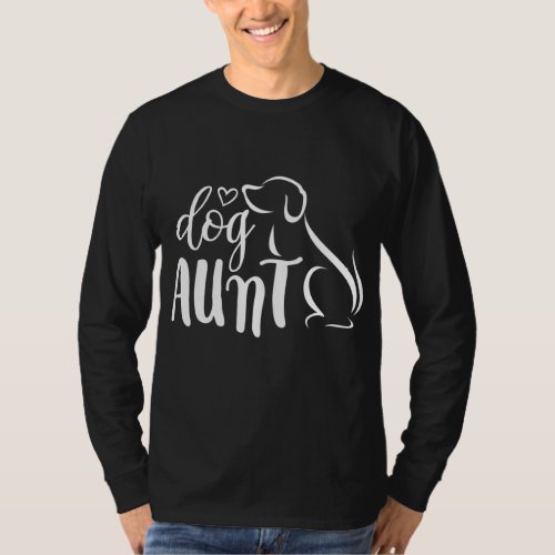 Dog Aunt with Heart Woman Gift T_Shirt