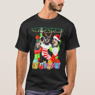 Dog Australian Cattle Christmas Sock  Xmas Pajama  T-Shirt