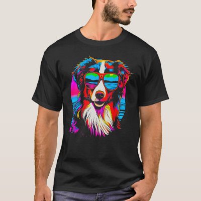 Dog Australian Shepherd Sunglasses T-Shirt