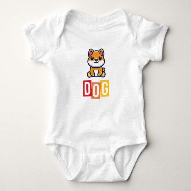 Dog Baby Jersey Bodysuit (Front)