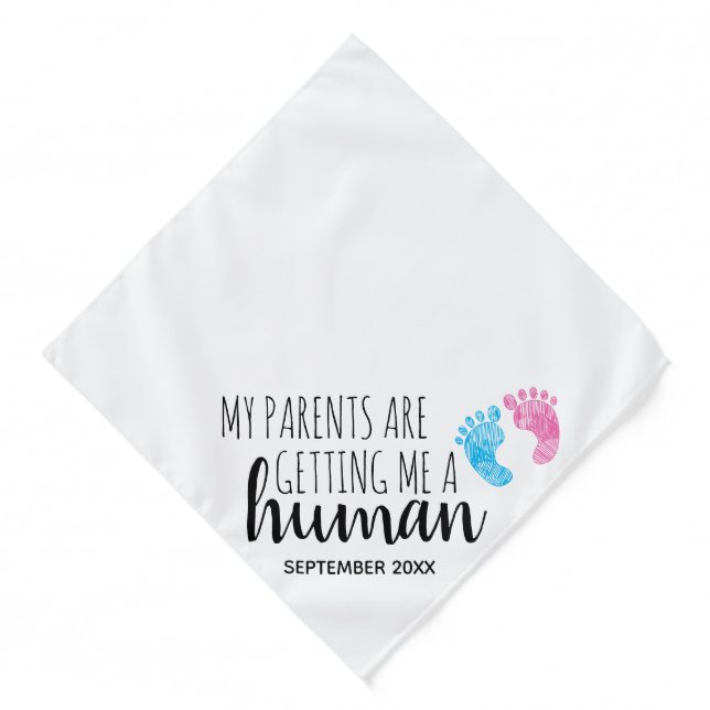 Dog Baby Pregnancy Announcement Bandana (Front)