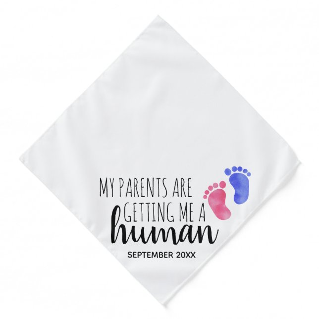 Dog Baby Reveal Pregnancy Announcement  Bandana (Front)