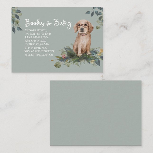 Dog Baby Shower Book Request  Enclosure Card (Front/Back)