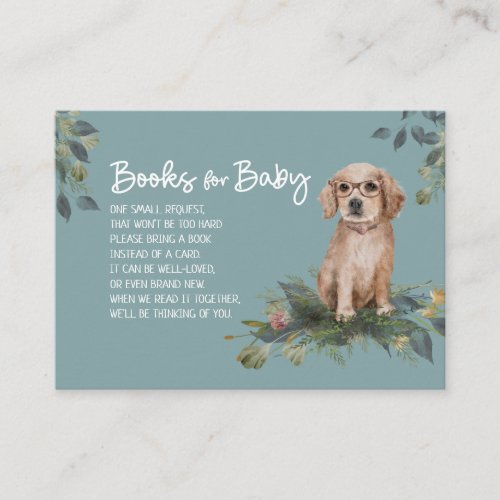 Dog Baby Shower Puppy Book Request  Enclosure Card