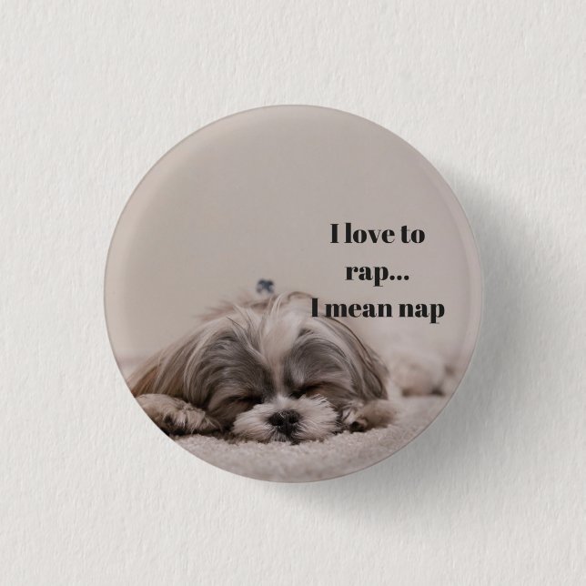 Dog Badge Pinback Button (Front)