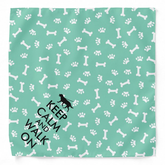 Dog Bandana Keep Calm and Walk On Dog Walking (Front)