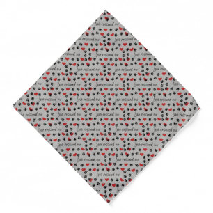 Dog Bandana Med Large dog Love rescued me - Gray