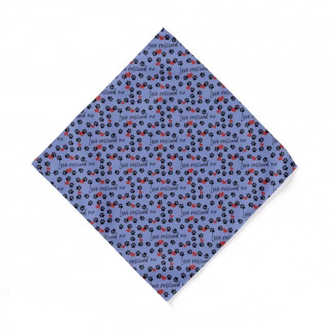 Dog Bandana  Med Large dog purple Love rescued me  (Front)