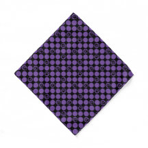 Dog Bandana - purple polka dots with paws