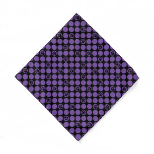 Dog Bandana - purple polka dots with paws