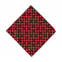 Dog Bandana - red polka dots with paws