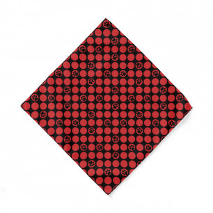 Dog Bandana - red polka dots with paws