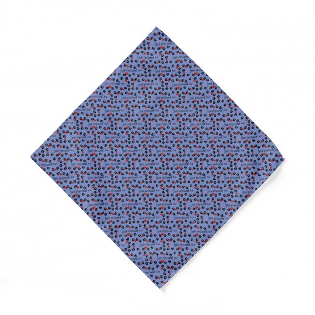 Dog Bandana - small dog -purple Love rescued me  (Front)
