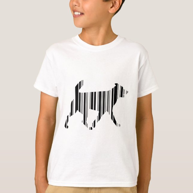 DOG BAR CODE Canine Barcode Pattern Design T-Shirt (Front)