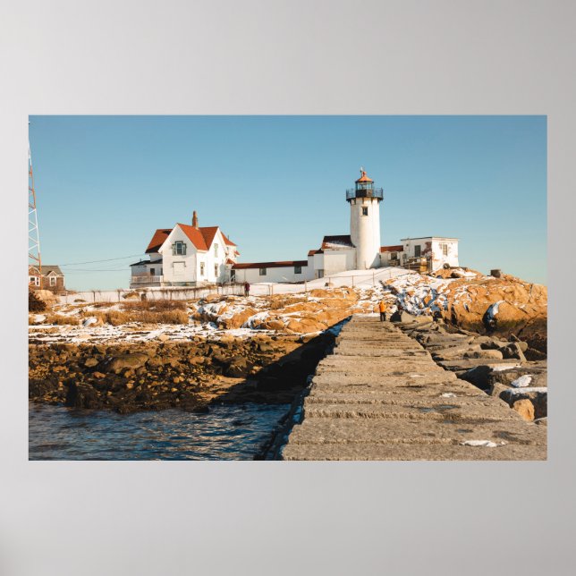 Dog Bar Lighthouse along the ocean coastline of th Poster (Front)