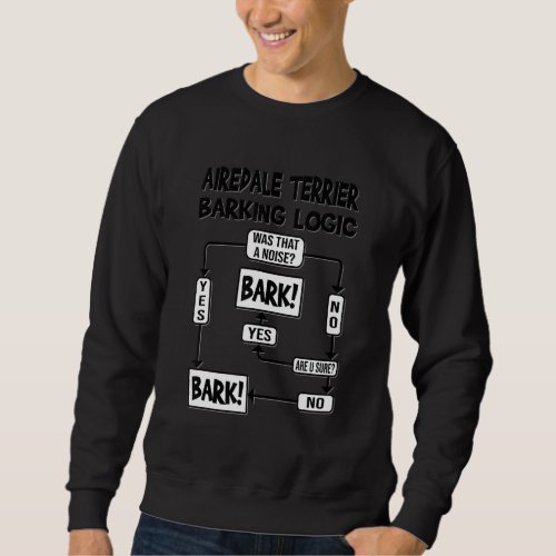 Dog Barking Logic Dog  Idea Funny Airedale Terrier Sweatshirt