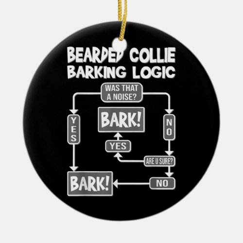 Dog Barking Logic funny dog gift Funny Bearded Ceramic Ornament