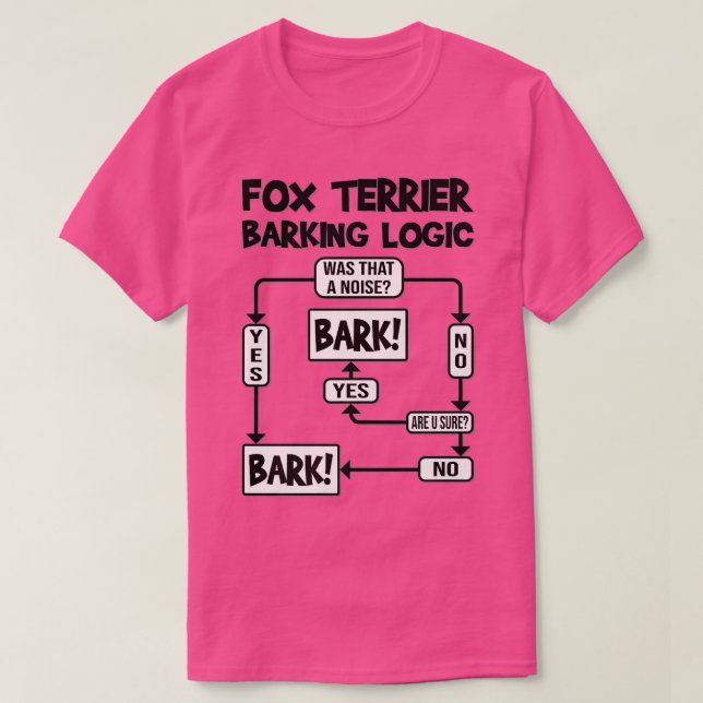 Dog Barking Logic, funny dog gift, Funny Fo Terrie T-Shirt (Design Front)
