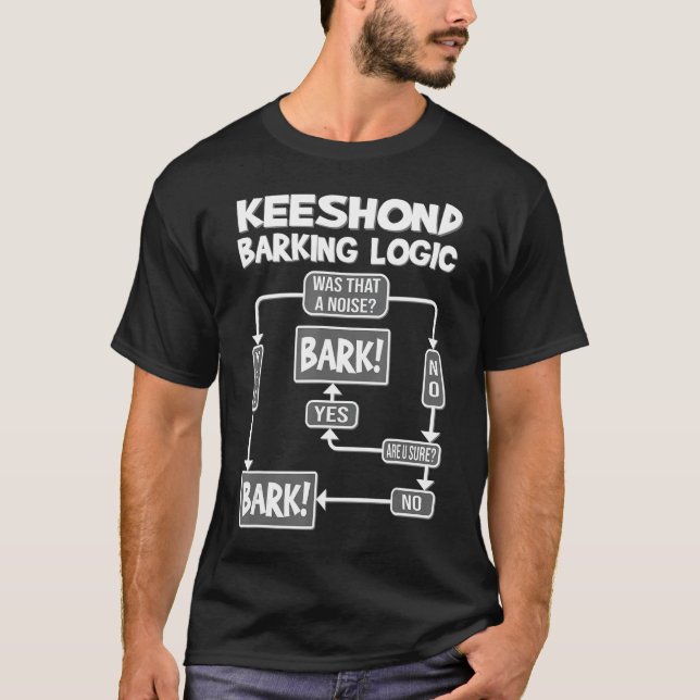 Dog Barking Logic, funny dog gift idea, Funny Kees T-Shirt (Front)