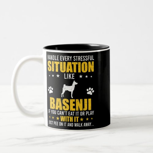 Dog Basenji Handle Stressful Situation Basenji Dog Two_Tone Coffee Mug