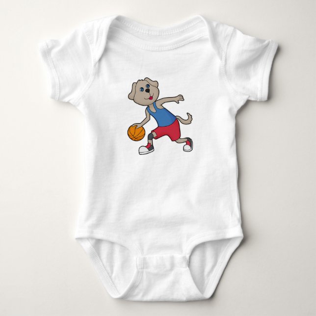 Dog Basketball player Basketball Baby Bodysuit (Front)