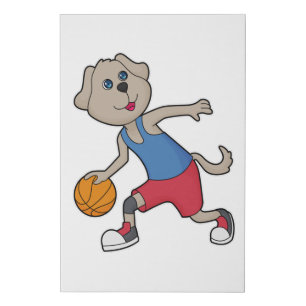 Dog Basketball player Basketball Faux Canvas Print