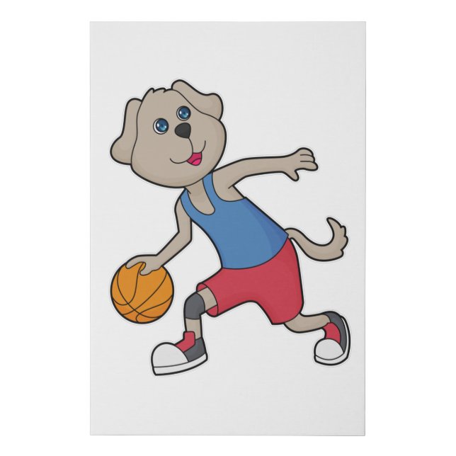 Dog Basketball player Basketball Faux Canvas Print (Front)