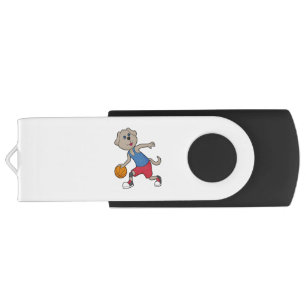 Dog Basketball player Basketball Flash Drive