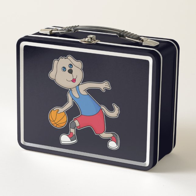 Dog Basketball player Basketball Metal Lunch Box (Front)
