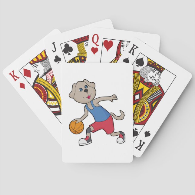 Dog Basketball player Basketball Poker Cards (Back)